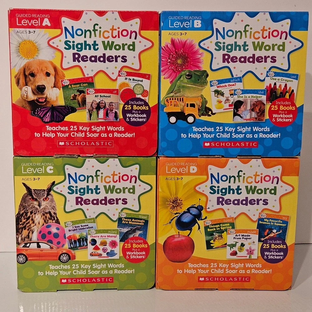 Scholastic Nonfiction Sight Word Readers Box Sets Levels A B C D 100 Books Total